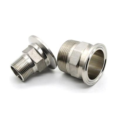 China SS304 1/4 1/2 Sanitary 1 Inch BSP Male Female Thread NPT To Tri Flange Adapter for sale