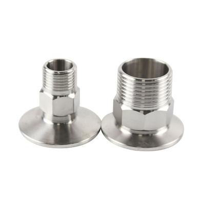 China SS304 1/4 1/2 Sanitary 1 Inch BSP Male Female Thread NPT To Tri Triclamp Flange Adapter for sale