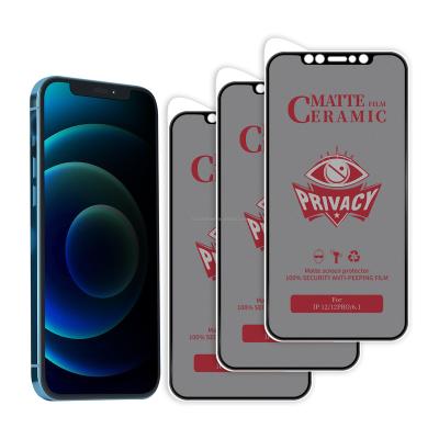 China Soft Ceramic Matte Cell Phone Anti Peep Privacy Screen Protector Film For iPhone 12 pro 13 pro max 13pro 13 max for sale