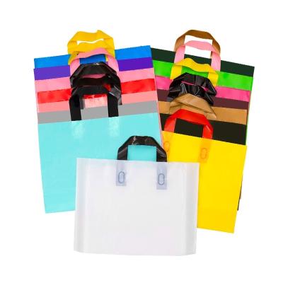 China Recyclable Custom Printed Logo Design Plastic Bag Die Cut Bag Shopping Bag for sale