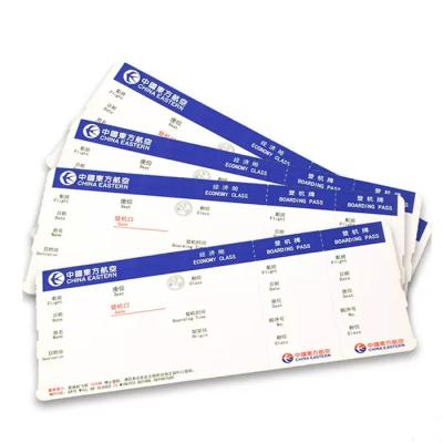 China paper & High Quality Cardboard Custom Thermal Printing Cheap Flight Booking Plane Ticket for sale