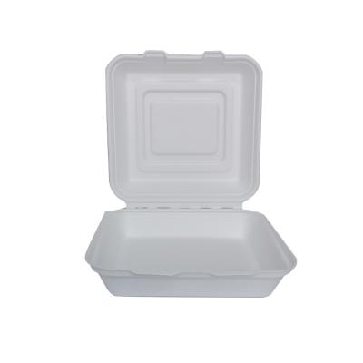 China Minimalist Fast Food Take Away Biodegradable Lunch Box Disposable Sugarcane Bagasse Food Box for sale