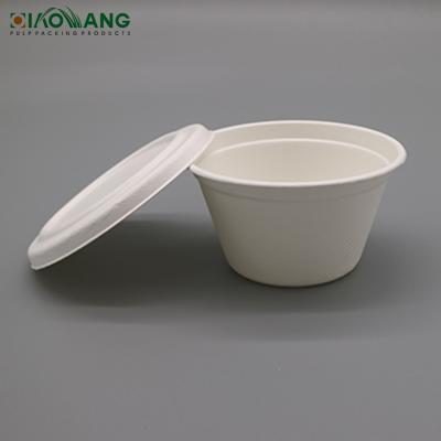 China Modern Eco Friendly Food Wrap Round Disposable Soup Bagasse Hot Bowl With Lid for sale