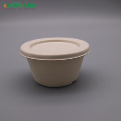 China Newly Mini Modern Biodegradable Compostable Bagasse Sugar Cane Container Sauce Party Sealed Cup 15ml for sale