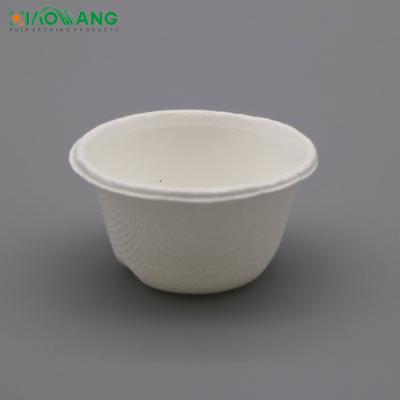 China Modern Wholesale Customized 2 Ounce Bagasse Condiment Sauce Cups With Lid Set Oval for sale