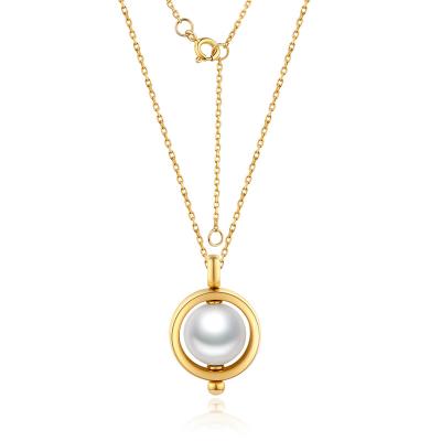 China Wholesale 925 Silver Charm Necklace Romantic Jewelry Small Pearl Luxury Custom Fashion Elegant Jewelry 18k Gold Plated for sale