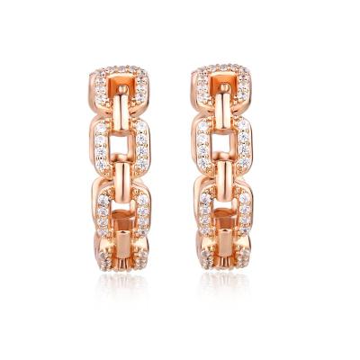 China Fashion Jewelry 925 Sterling Silver Micro Inset Zircon Luxury Custom Fashion Trendy Earrings 18k Gold Rose Plated Stud Earrings for sale