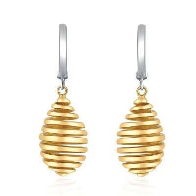 China Cute New Design Sterling Silver Spiral Line 925 Stud Earrings Jewelry For Women Fashion 18k Gold Elegant Yellow Plated Jewelry for sale