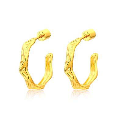 China High quality abstraction water ripple earrings customization artistic earrings fashion 925 Sterling Silver style cnc luminous light earrings fashion earrings water ripple for sale