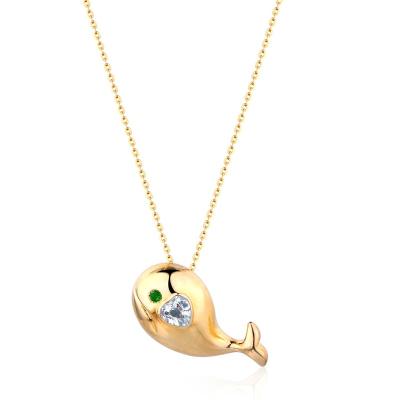 China New Design Gold Cute Owl Necklace Colorful Zircon 18k Gold Plated Chain Adjustable Necklace Fine Jewelry for sale