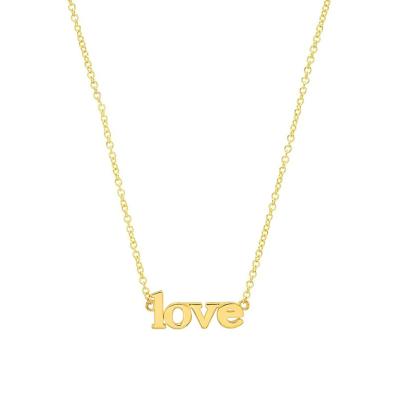 China Cute Fashion Design 14K Gold Real Letter Pendants Necklace Sets Jewelry Real Diamonds Customized Jewelry For Girls for sale