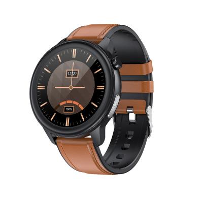 China Smart Wristband E80 Touch Screen ECG Body Temperature Monitoring ECG AI Diagnosis Breathing Rhythm Metal Appearance Leather Strap Smart Watch for sale