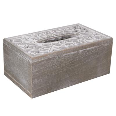 China French Rustic Creative Wooden Tissue Box Style Wooden Box Lid for sale