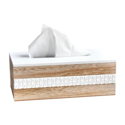 China French Natural Tissue Box Decoration Home Style Wooden Tissue Box Lid for sale