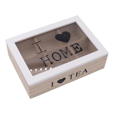 China Handmade European Style White Wooden Box For Tea Storage Box Organizer for sale