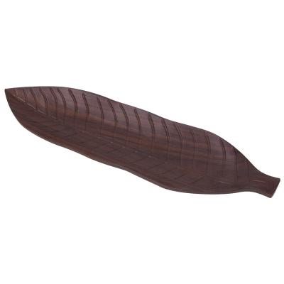 China Fashion Cake Wooden Serving Leaf Handmade Tray Art Decorative Craft for sale