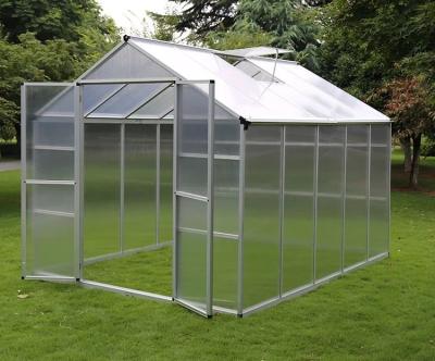 China Easily Assembled Aluminum Polycarbonate Sheet Frame Garden Greenhouse Flower Housing Price for sale