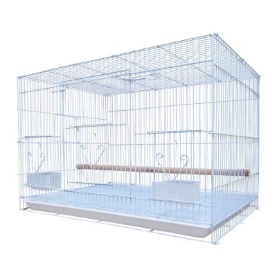 China Large Sustainable Comfortable Foldable White Parrot Bird Cage With Breeding Door For Peony Parakeet for sale