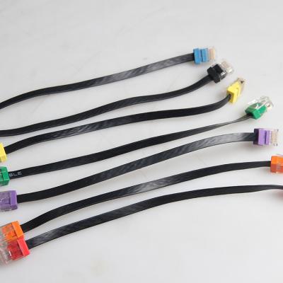 China cat6 30awg flat truss RJ45 ethernet cable customized color length YU-59 for sale