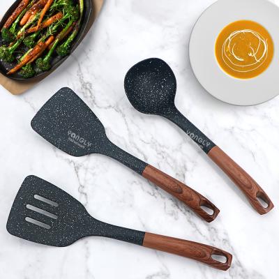 China Sustainable Kitchen Non-Stick Cookware Set Utensils BPA Free Nylon Spatulas Set for sale