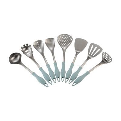 China Sustainable High Quality 8pcs Stainless Steel Kitchen Utensils Set With PP Handles Nonstick Cooking Sets for sale