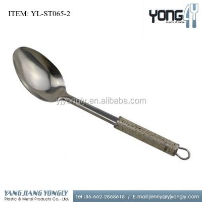 China Yongly Stainless Steel Spoon Serving Scoop Sustainable Solid Mixing Kitchen Cooking Tool Kit for sale