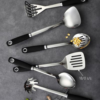 China Sustainable Durable Stainless Steel Kitchen Utensils Set Heavy Duty 6 Pieces for sale