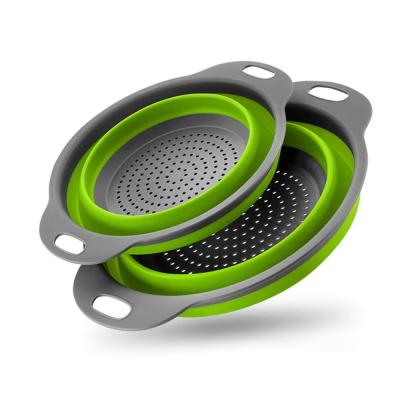 China Sustainable Kitchen Expandable Strainer Set Collapsible Colander Folding Strainer for sale