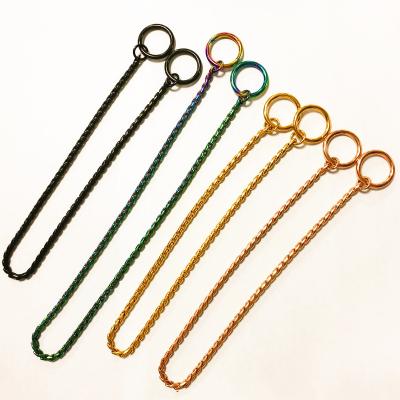 China Reflective Custom Stainless Steel Pet Chain Pet Key Chain Leash for sale