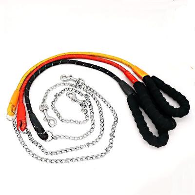 China Factory Custom Gold Reflective Stainless Steel Leash Pet Chain Dog Key Chain for sale