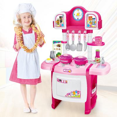 China Wholesale Healthy and Light Pretend To Play Set Big Size Pink Blue Kids Plastic Play Kitchen Toys For Children for sale