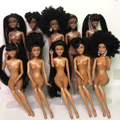 China DIY TOY Customized 11.5inch Body Black Americans Plastic Fashion Skin Doll Black African Doll Toy for sale