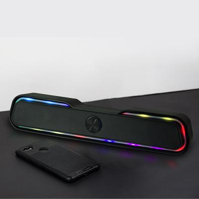 China Portable Call EMAF Lithium Battery RGB LED Soundbar Camping 5W Dual Speaker Video Built-in Blue Speaker for sale