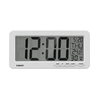 China Class EMAF Large Digital Display Wholesale Children's Desk Calendar Wall Alarm Clock with 2 USB Charging Port for sale