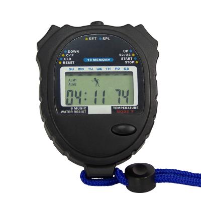 China EMAF Custom 2 Lines Water Resistant Sports LCD Display Countdown Timer Basketball Stopwatch Child Competition 10 Memory Digital Sports Stopwatch use for sale