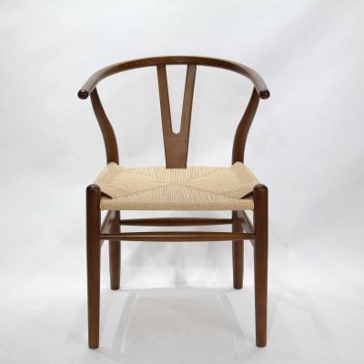 China Factory Promotional Customization Commercial New Cooling Design Y Shape Ash Wood Rattan Dining Chair for sale