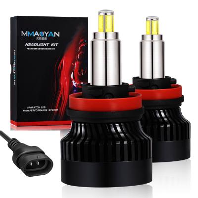 China Hot sale copper+aluminum h4 led lights 5 sides headlight bulbs h7 car led headlight h8 M9 6000K 8000LM led headlight bulb H13 9005 H11 for sale