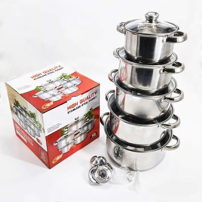 China Sustainable stainless steel cookware set pan kitchenware home cookware kitchen pots and pans cook to carry cooking pots for sale