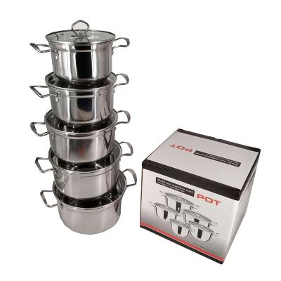 China 5 PCS Pot Cookware Set Multi-Use Stainless Steel Cookware Set High Quality Viable Non-Stick Pot 18-20-22-24-26cm for sale