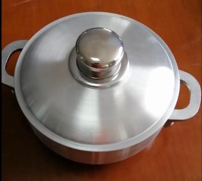 China Sustainable Fast Heat Conduction 260x105 Sanding Aluminum Pot With Aluminum Cover for sale