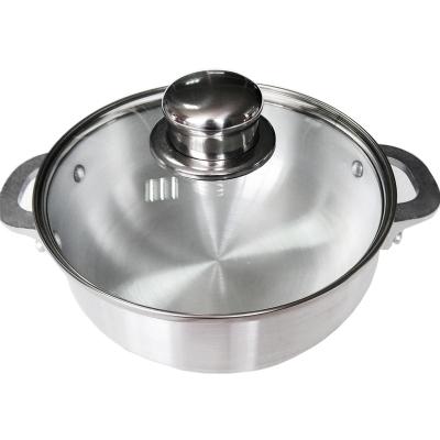 China Hot selling 240x90 aluminum alloy durable pot aluminum pot with glass cover non-stick cookware sets for sale