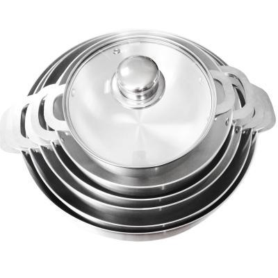 China New available aluminum pots viable for cooking with lid glass capping baskets with glass cover for sale