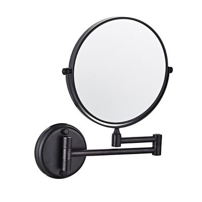 China 2-Face Matte Black Bathroom Mirrors Quality Brass Double Face Beauty Mirrors With 3X 5X 10X Magnifying Bathroom Mirrors for sale