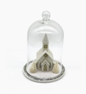 China ALL 2 ASST Christmas Lighting House Scene Bell Paper Bell With Battery Operated Lights for sale