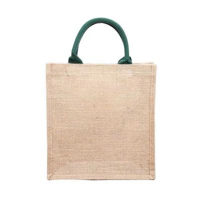 China Shopping Advertising Eco - Friendly Customized Shopping Fashion Jute Shopping Bags With Logos for sale