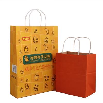 China Recycled Packaging Print Logo Print Wholesale Paper Custom Materials Burger Wrapping Kraft Bags White Brown / White Snack Kraft Paper Gift Bags for sale