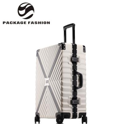 China Modern Fashion Custom Processing ABS Aluminum X Travel Suitcase Luggage Trolley Bag for sale