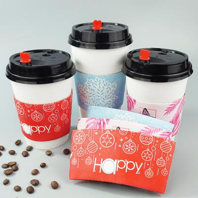 China KP139 12oz Disposable Double Wall Ripple Printing Lid Paper Coffee Cup With Cover for sale