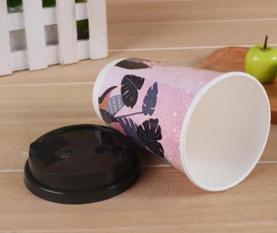 China KP004 8OZ 12OZ 16OZ Double Wall Paper Cup Disposable Takeaway Coffee Cup With Lids for sale