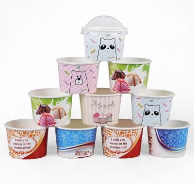 China CP016 Disposable Ice Cream Container Disposable Packaging Tubs With Lid Paper Ice Cream Cup for sale